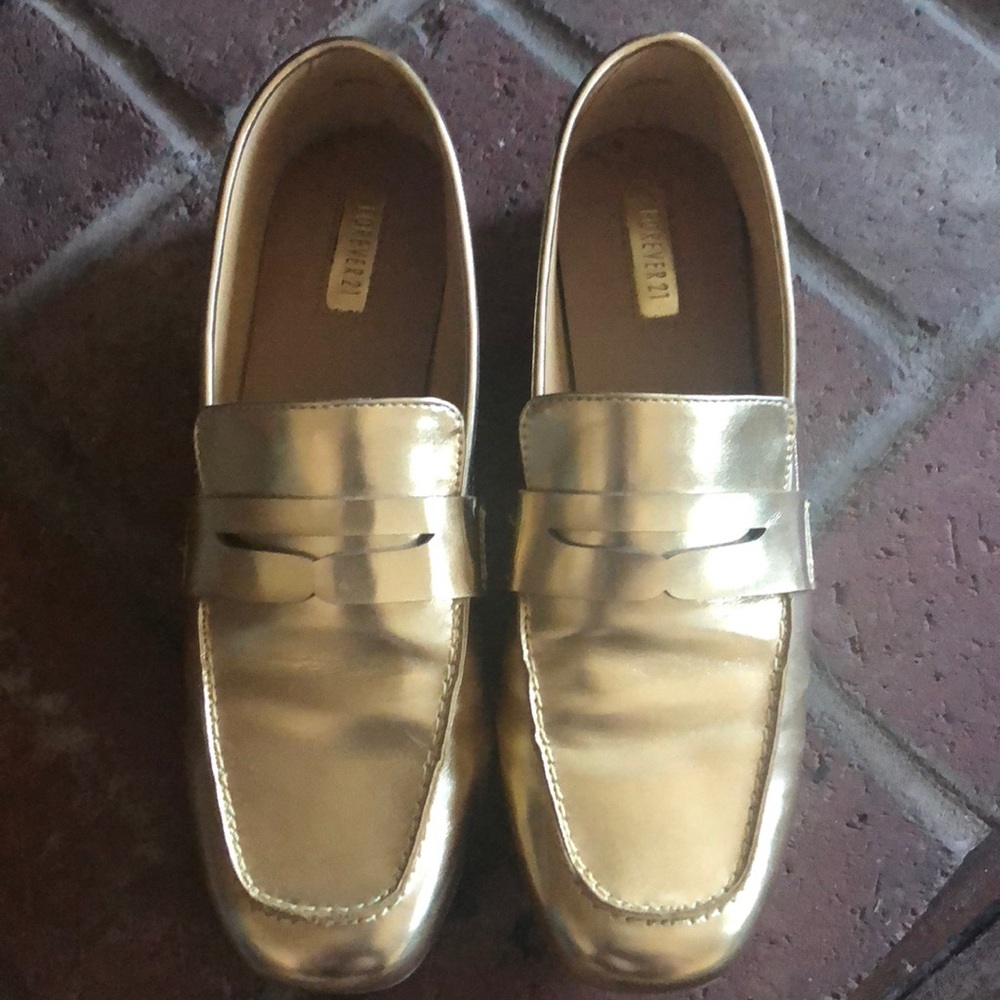 Forever 21 Gold Loafers